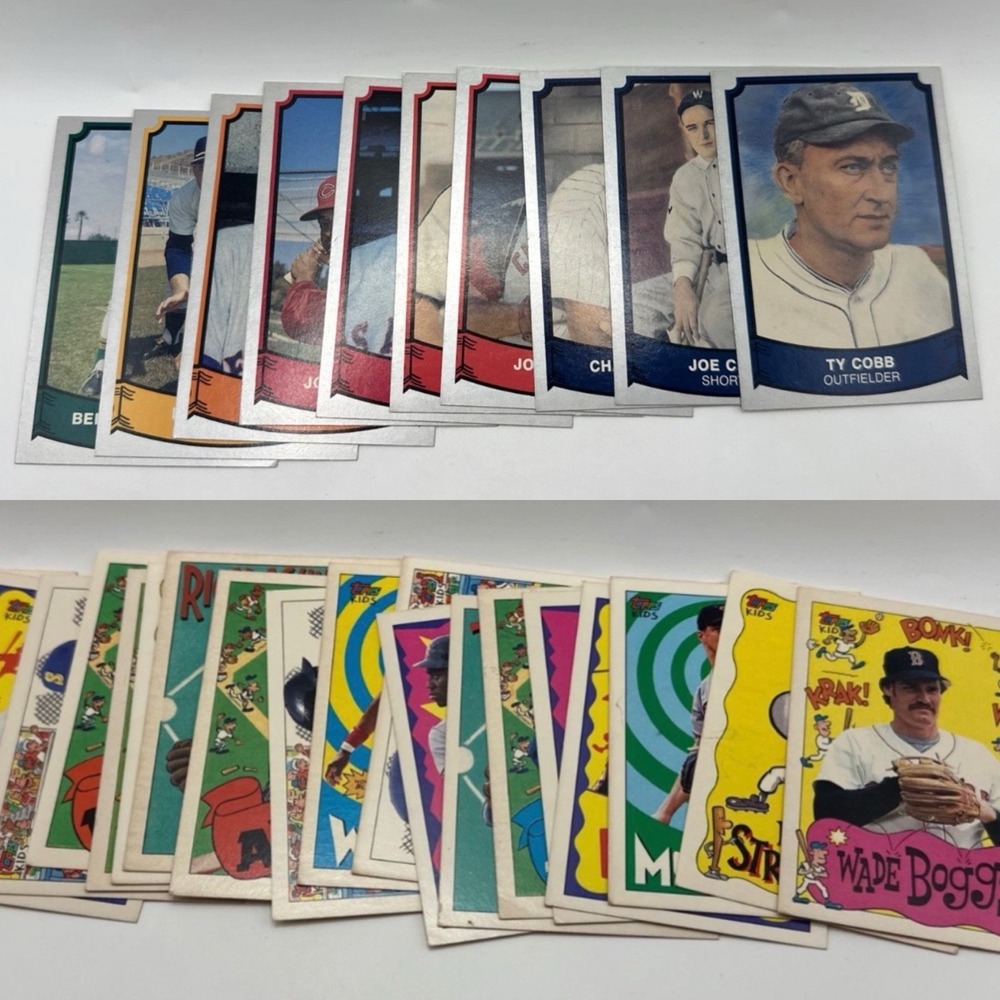 Vintage 1992 Baseball Cards Lot 30 Topps Kids Pacific Bo Jackson Ty Cobb MLB